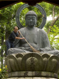 Buy Man Cleaning a Buddha Statue, Shinnyo-Do Temple, Kyoto, Kinki, Japan at AllPosters.com