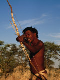 Kalahari Bushman with Bow and Arrow, South Africa