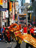 Dragon Dance During Chinese New Year, Chinatown, Melbourne, Victoria, Australia