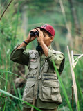 Buy Tour Guide Scanning with Binoculars, Royal Chitwan National Park, Narayani, Nepal at AllPosters.com
