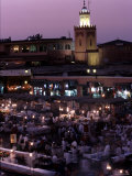Buy Djemma El-Fna at Dusk with Mosque Behind, Marrakesh, Morocco at AllPosters.com