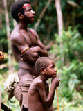 Man and Boy Watching Work, Oriomo Plateau, Western, Papua New Guinea