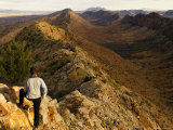 Hiker at Count Point Looking at Mt. Giles, Northern Territory, Australia