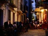 Buy Outdoor Restaurants Near Citadel at Night, Peniscola, Valencia, Spain at AllPosters.com