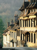 Row of Timbered Houses along Steep Hill, Lyons-La-Foret, Eure, Haute-Normandy, France
