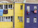 Buy Washing Hanging outside Colourful Houses on Calle Guimera, Valparaiso, Chile at AllPosters.com