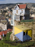 Buy Ascensor Artilleria with City Buildings Beyond, Valparaiso, Valparaiso, Chile at AllPosters.com