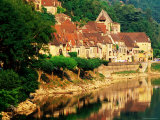 Buy Village Reflections in Dordogne River, Evening, La Roque Gageac, Aquitaine, France at AllPosters.com