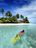 Buy Woman Snorkelling, Kurumba Island, North Male Atoll, Kaafu, Maldives at AllPosters.com