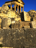 Roman Inscriptions, with Capital of Dougga Behind, Dougga, Siliana, Tunisia