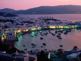 Port View at Sunset, Mykonos Island, Southern Aegean, Greece