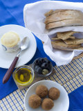 Buy Typical Portuguese Meal Condiments: Bread, Olives, Cheese, Oil, and Nibbles, Lisbon, Portugal at AllPosters.com