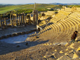 Person Walking Up Steps of Theatre, Dougga, Siliana, Tunisia