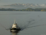 Buy Tugboat on Sound with Mountains in Background, Sitka, Alaska at AllPosters.com
