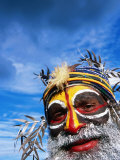 Buy Man with Painted Face at Enga Cultural Show, Wabag, Enga, Papua New Guinea at AllPosters.com