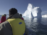 Buy Passengers in a Boat Passing Icebergs, Scoresby Sund, Bjorn Oer, Greenland at AllPosters.com