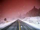 Road with Falling Snow, Arches National Park, Utah