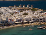 Buy Harbour Town with Disused Windmills in Distance, Mykonos Island, Southern Aegean, Greece at AllPosters.com