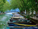 Boats on Canal du Vasse, Annecy, Rhone-Alpes, France Photographic Print