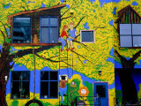 Buy Brightly Painted Exterior of School on Commercial Drive, Vancouver, British Columbia, Canada at AllPosters.com