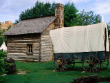Buy Wagon and Log Kitchen in Rural Complex, Old City Park, Dallas, Texas at AllPosters.com