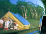 Buy Family and Tent Reflected on Car Door, Canada at AllPosters.com