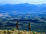 Two Men from Samburu Morans Tribe at Losiolo, Great Rift Valley, Rift Valley, Kenya