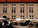 Alfresco Diners in a Courtyard of Residenz Palace, Munich, Bavaria, Germany