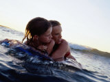 Buy Woman and Girl Boogie-Boarding, Arenal, Guanacaste, Costa Rica at AllPosters.com