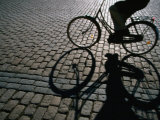 Buy Shade of Cyclist Crossing Amalienborg Slotsplads, Copenhagen, Denmark at AllPosters.com