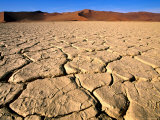 Cracked Earth in Namib Desert Park, Sossusvlei, Hardap, Namibia
