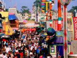 Large Crowd on Saturday Afternoon at Santa Cruz Beach Boardwalk, Santa Cruz, California