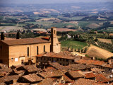 Buy Sant'Agostino Church Above Tiled Rooftops from the Rocca, San Galgano, Tuscany, Italy at AllPosters.com
