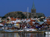 The Lovely Small Fishing Village of Fjallbacka and Its Large Church, Vaster-Gotaland, Sweden