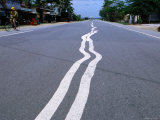 Zigzag Lines on Highway 1, Vietnam's Only North South Highway, Cam Ranh, Khanh Hoa, Vietnam