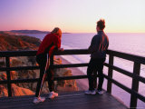 Hikers on Guy Fleming Trail, Torrey Pines State Reserve, San Diego, California