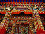 Buy Portico Decoration at Entrance to Main Prayer Hall in Dacanglamu Saichi Temple, Langmusi, China at AllPosters.com