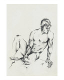 Nude male thinking Giclee Print