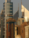 Mosque in front of the Sheik Zayed Twers in Dubai, United Arab Emirates