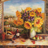 Sunflowers with Fruit and Wine II