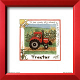 Buy A Blurry Tractor Moving with Speed in a Brown Field at AllPosters.com