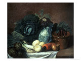 Still Life with Artichokes, Asparagus and Cabbage Giclee Print