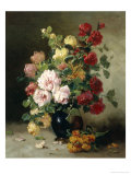 Still Life of Roses and Wallflowers