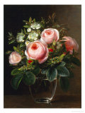 Buy Roses and Tree Anemone in a Glass Vase at AllPosters.com