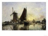 Buy In Holland, Ships Near a Mill, c.1868 at AllPosters.com