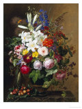 Buy Lilies, Pelargonium and Roses in a Greek Vase at AllPosters.com