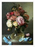 Buy Romantic Still Life of Roses in a Vase at AllPosters.com