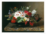 Buy White Geraniums, Pansies and Heather in a Greek Kylix at AllPosters.com