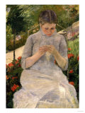 Young Girl in the Garden, Woman Sewing, c.1880