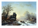 Horse-Drawn Sledge in the Snow